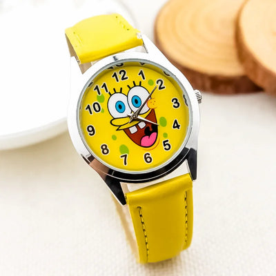 Montre quartz Bob l'Éponge : bracelet jaune, grand sourire