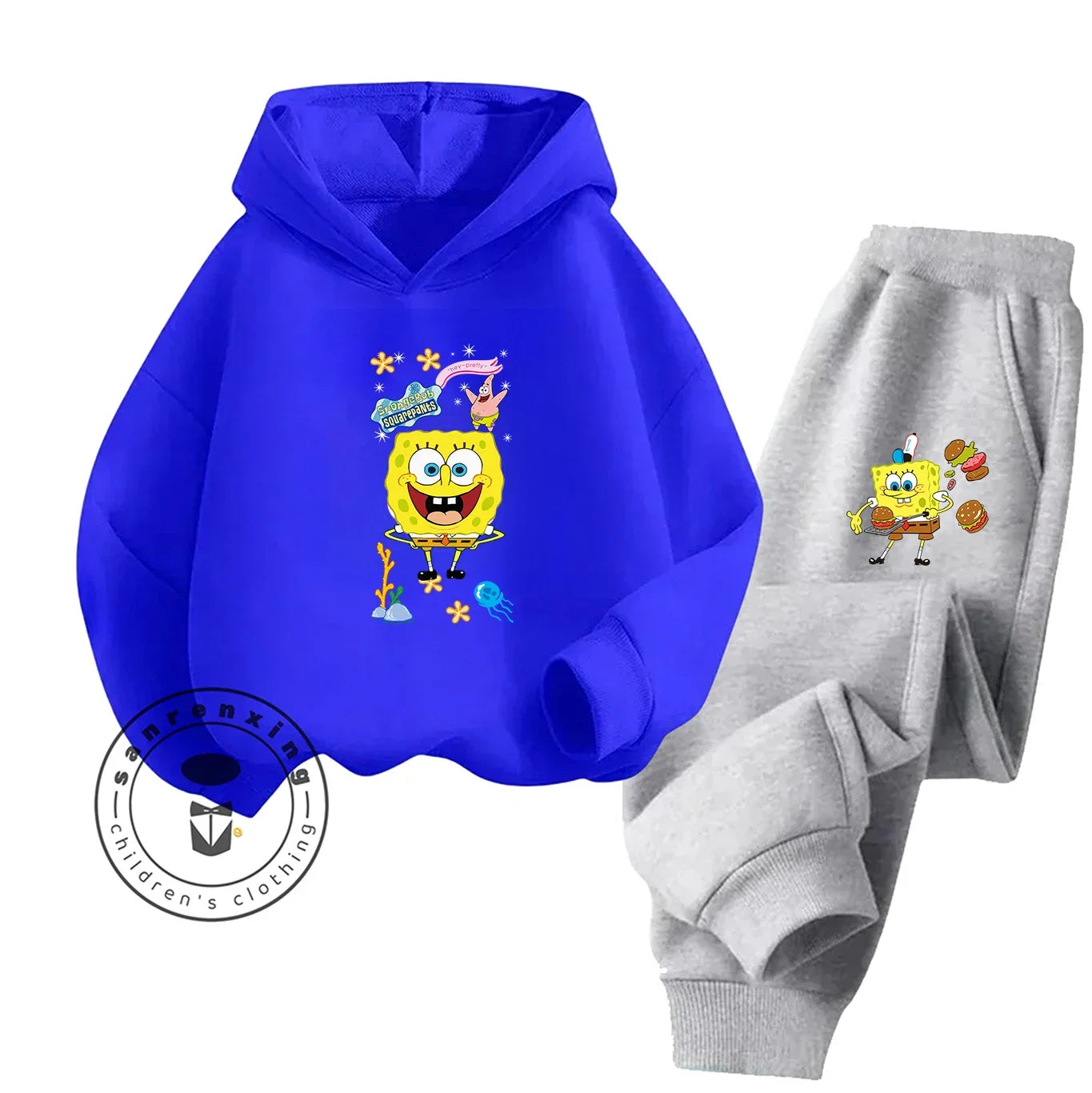 SpongeBob Sportswear Set - Royal Blue & Black Trousers