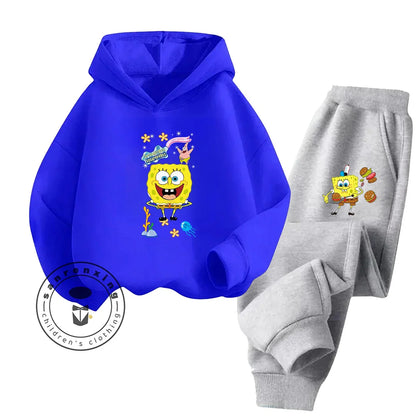 SpongeBob Sportswear Set - Royal Blue & Black Trousers