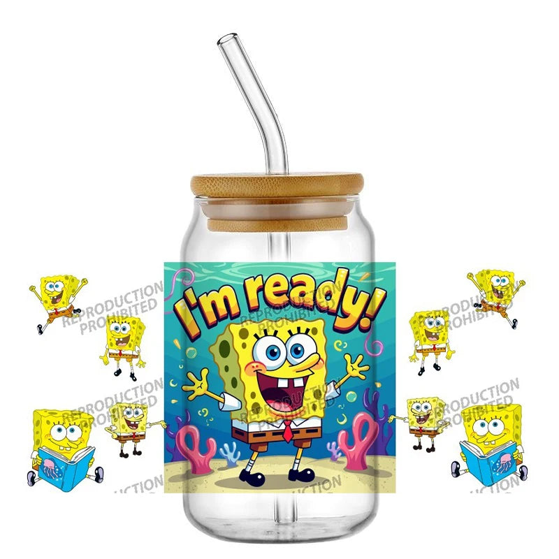 SpongeBob Glass - Can Style with Straw