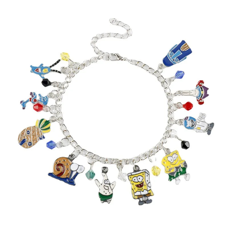 SpongeBob Bracelet - Multi-Charm Curb Chain Bracelet