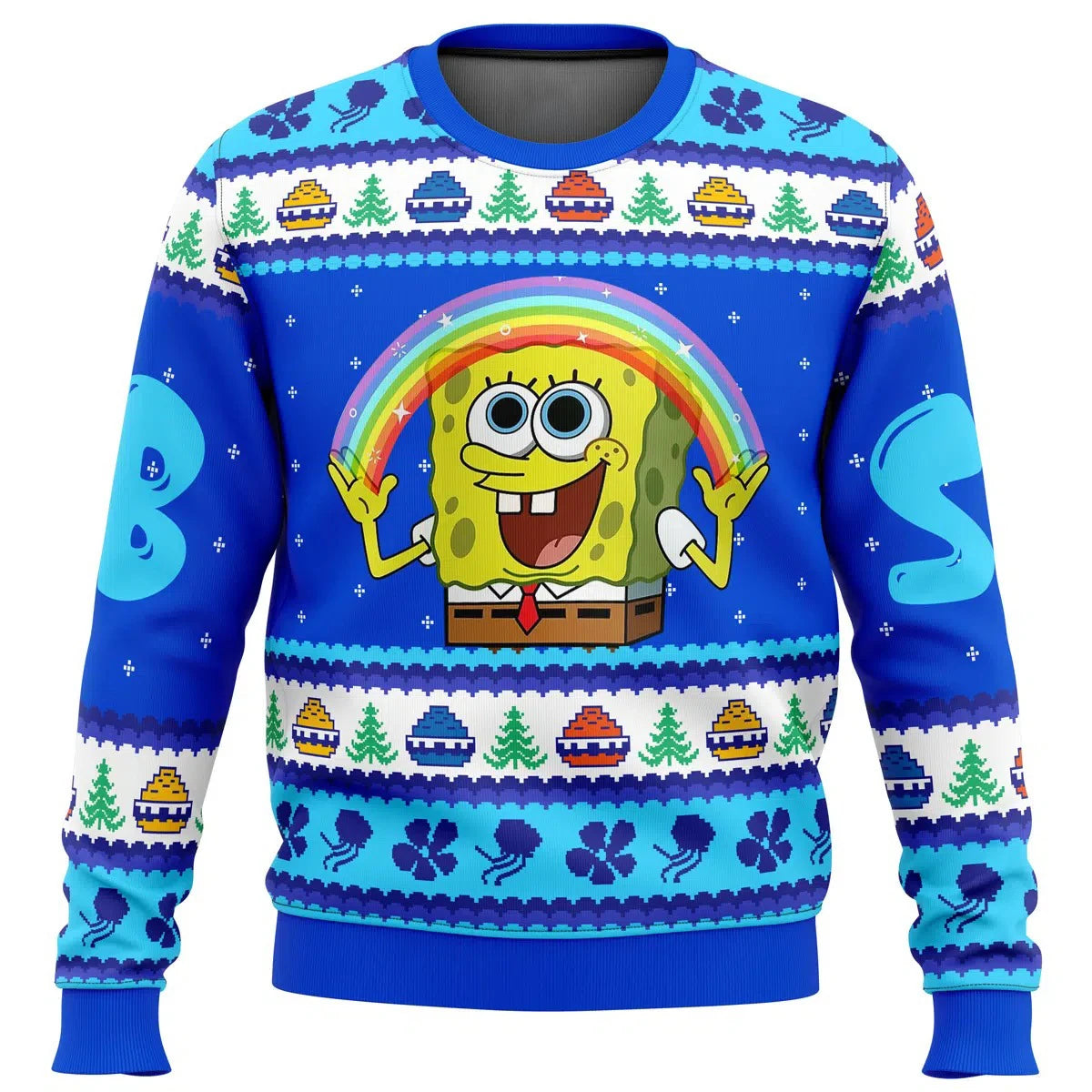 Sudadera navideña de Bob Esponja - Felices fiestas (Azul noche)