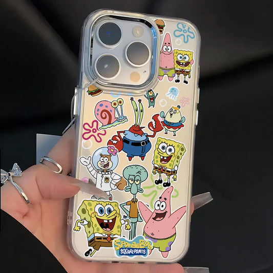 Coque de téléphone transparente Bob l'Éponge : motif multi-personnages