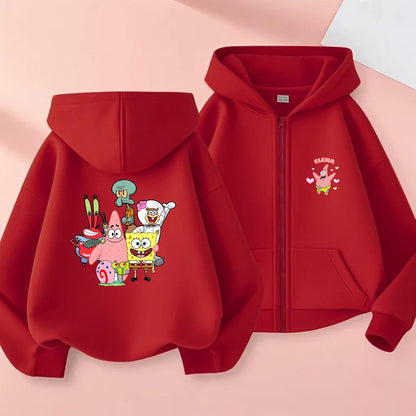 Chaleco infantil con cremallera de Bob Esponja - Negro (estilo urbano)