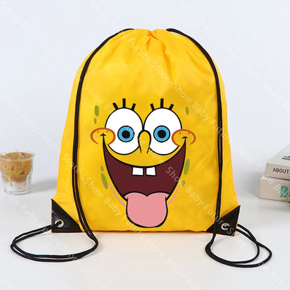 Mochila de Bob Esponja - Bolsa de gimnasio con cordón amarilla