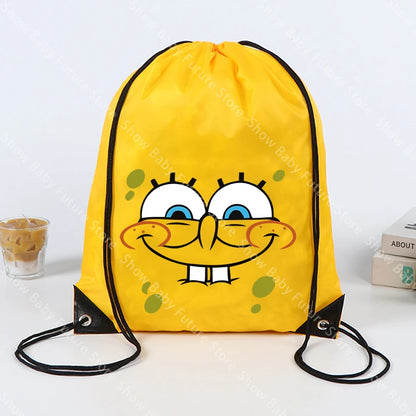 Mochila de Bob Esponja - Bolsa de gimnasio con cordón amarilla