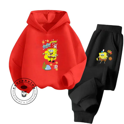Chándal de Bob Esponja - Rojo y pantalón negro