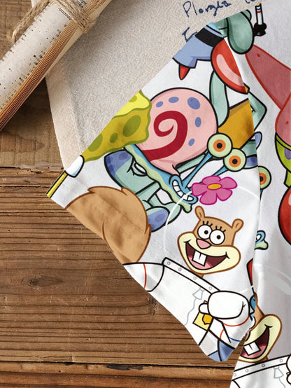 Camiseta Bob Esponja - Estampado integral de personajes