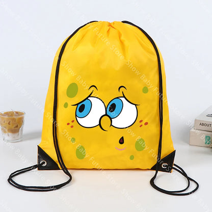 Mochila de Bob Esponja - Bolsa de gimnasio con cordón amarilla