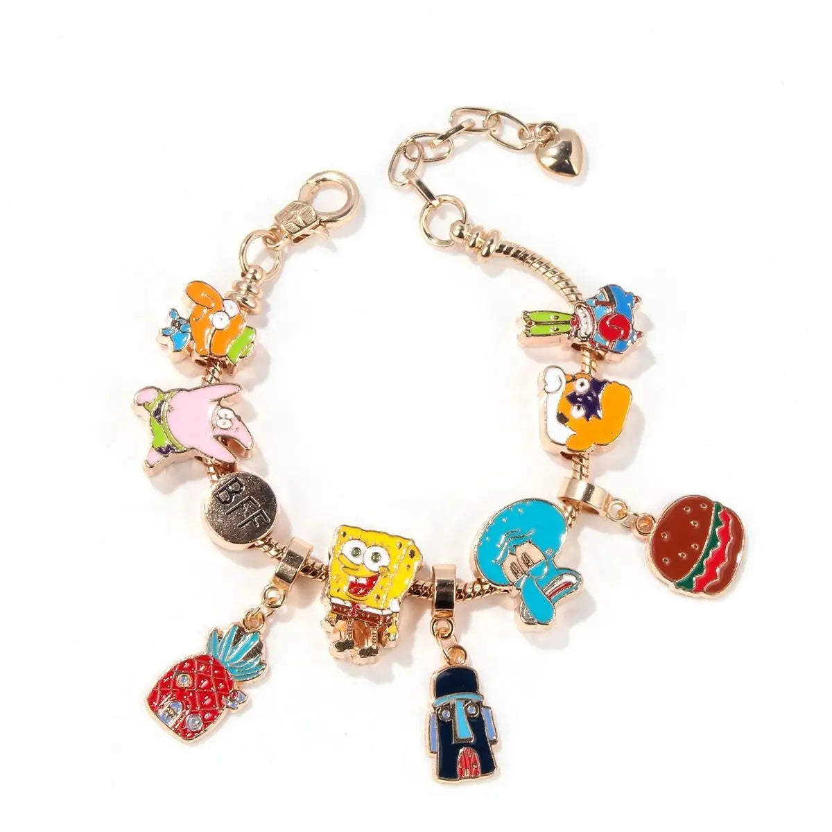 SpongeBob Curb Chain Bracelet - Gold Charms