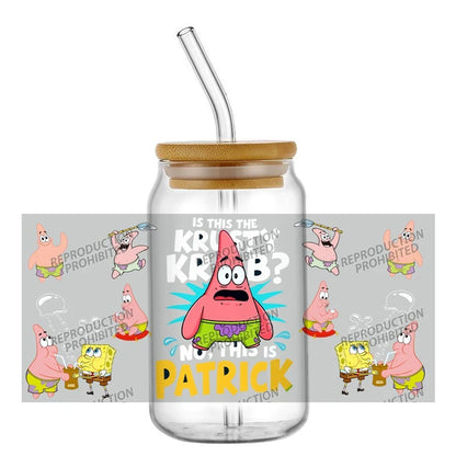 SpongeBob Glass - Can Style with Straw