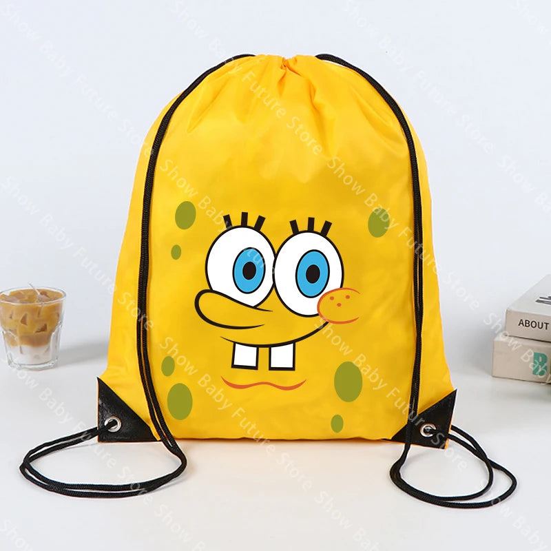 Mochila de Bob Esponja - Bolsa de gimnasio con cordón amarilla