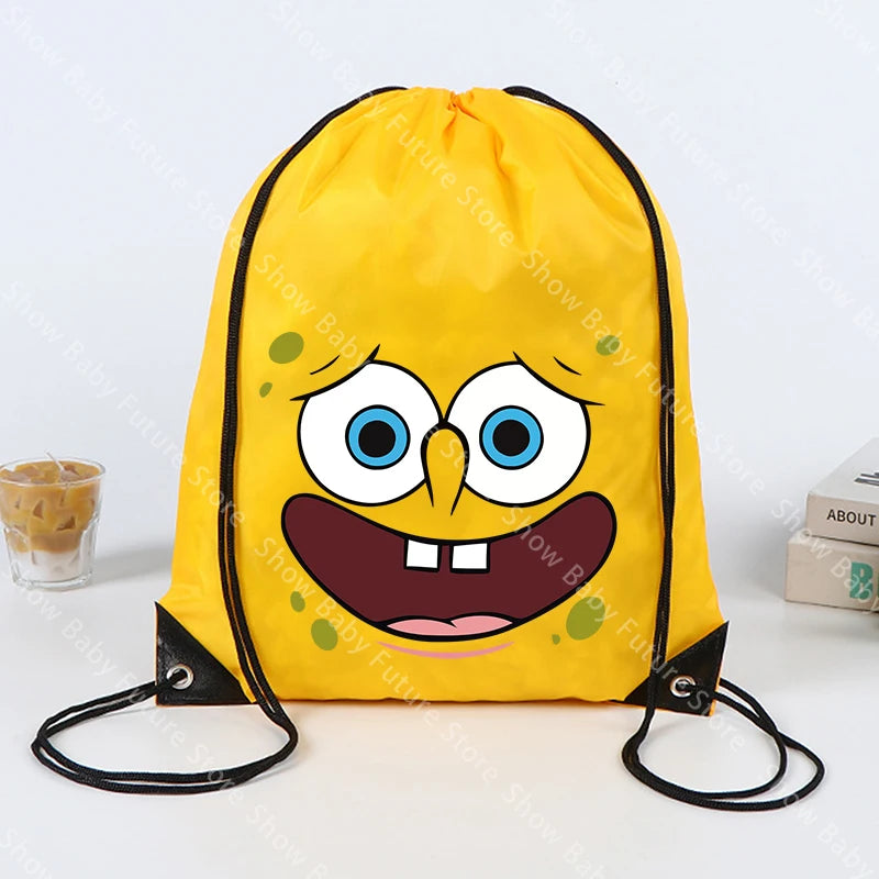 Mochila de Bob Esponja - Bolsa de gimnasio con cordón amarilla