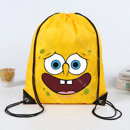 Mochila de Bob Esponja - Bolsa de gimnasio con cordón amarilla