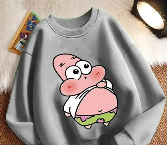 Sweat-shirt gris Patrick l'Étoile : ventre rond