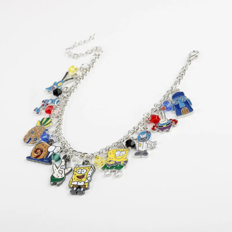 SpongeBob Bracelet - Multi-Charm Curb Chain Bracelet