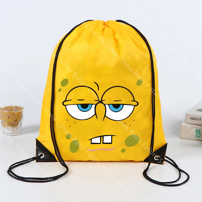 Mochila de Bob Esponja - Bolsa de gimnasio con cordón amarilla