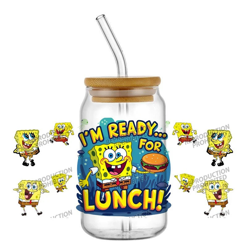 SpongeBob Glass - Can Style with Straw