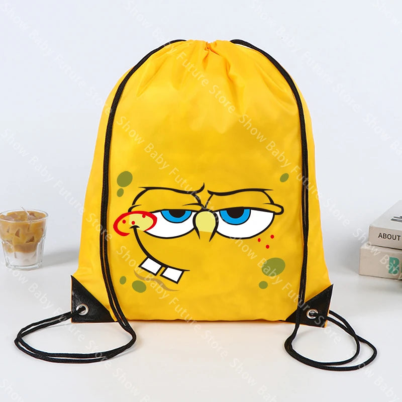 Mochila de Bob Esponja - Bolsa de gimnasio con cordón amarilla