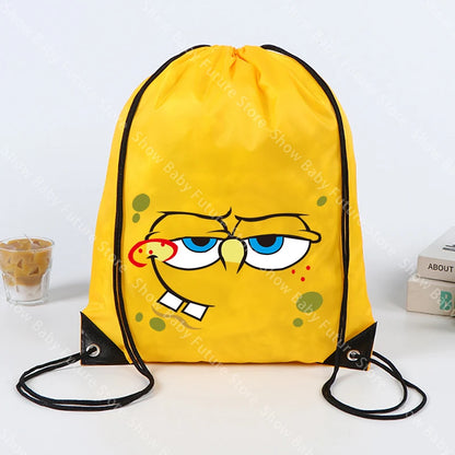 Mochila de Bob Esponja - Bolsa de gimnasio con cordón amarilla