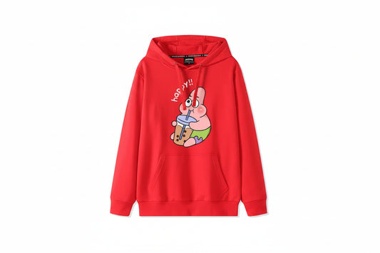 Sudadera roja de Patricio Estrella - Fan de las hamburguesas