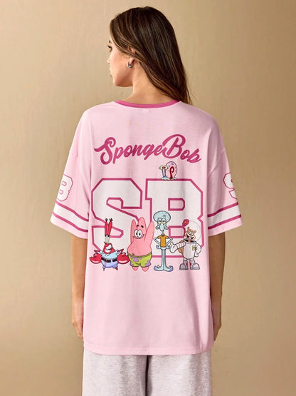 SpongeBob T-Shirt - Oversized Pink Jersey