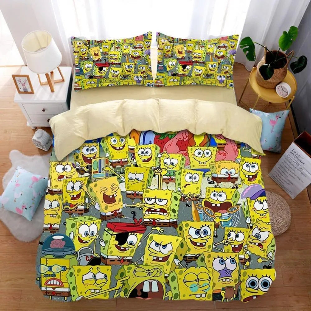 Parure de couette Bob l'Éponge : tous les personnages