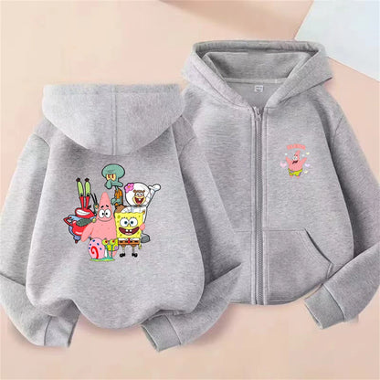 Chaleco infantil con cremallera de Bob Esponja - Negro (estilo urbano)