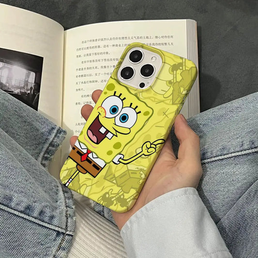 Coque de téléphone jaune Bob l'Éponge : rire éclatant