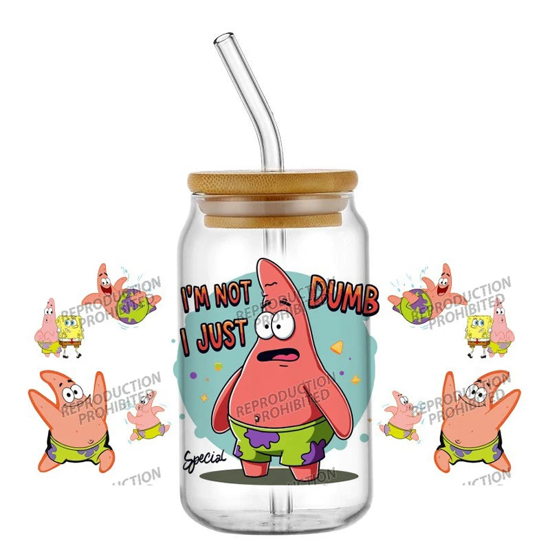 SpongeBob Glass - Can Style with Straw