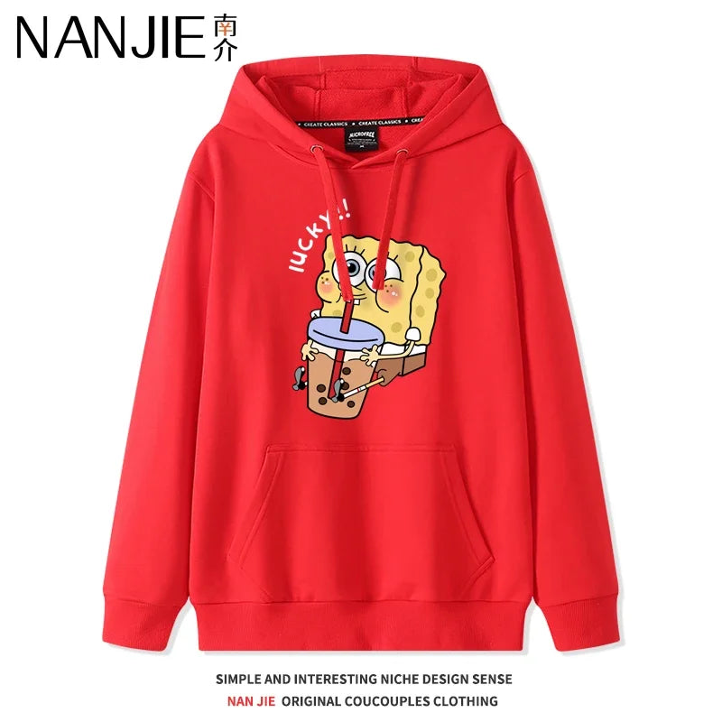 Sudadera roja intensa de Bob Esponja - Diseño minimalista