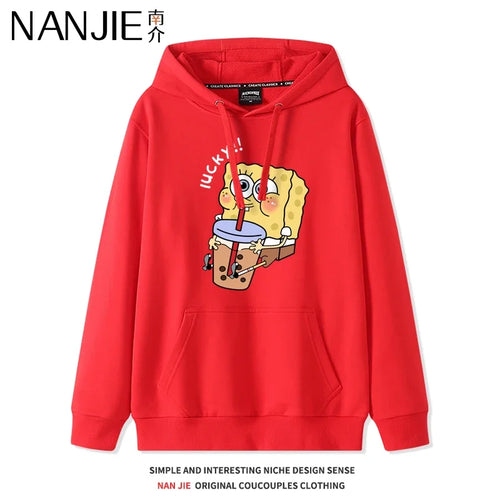 Sudadera roja intensa de Bob Esponja - Diseño minimalista