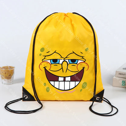 Mochila de Bob Esponja - Bolsa de gimnasio con cordón amarilla