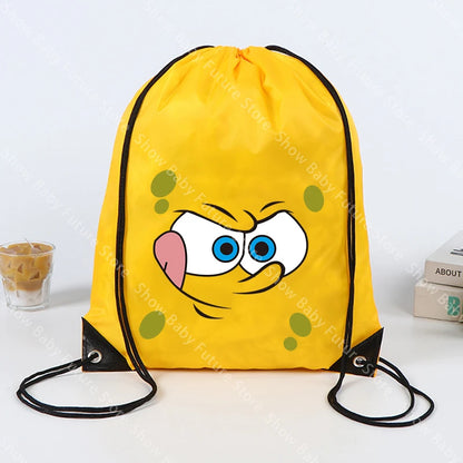 Mochila de Bob Esponja - Bolsa de gimnasio con cordón amarilla