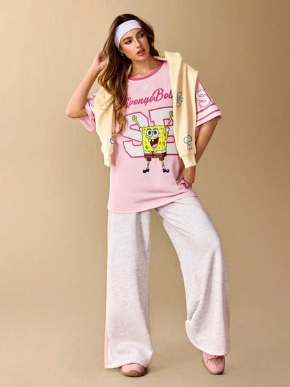 SpongeBob T-Shirt - Oversized Pink Jersey