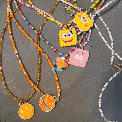 SpongeBob Pearl Necklace - Kawaii Style