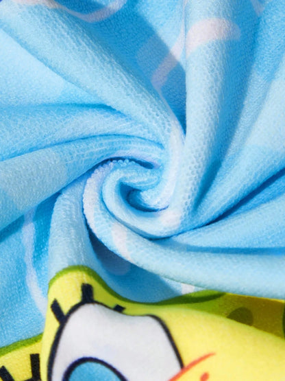 Toalla de playa de Bob Esponja - Estampado azul