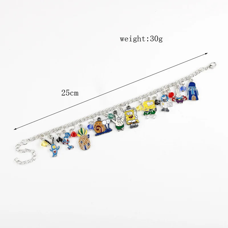 SpongeBob Bracelet - Multi-Charm Curb Chain Bracelet