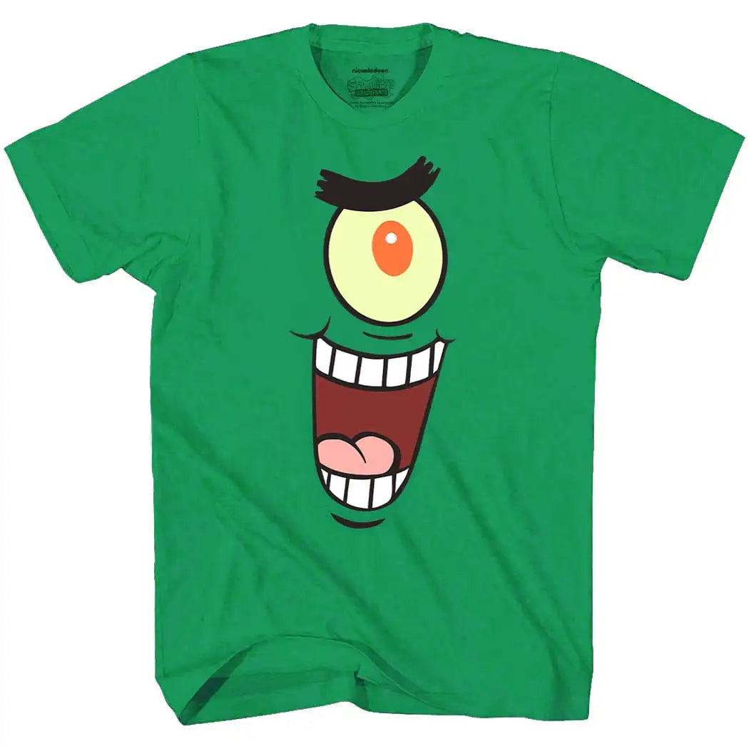 Camiseta de hombre de Bob Esponja - Cara de Plankton (verde)