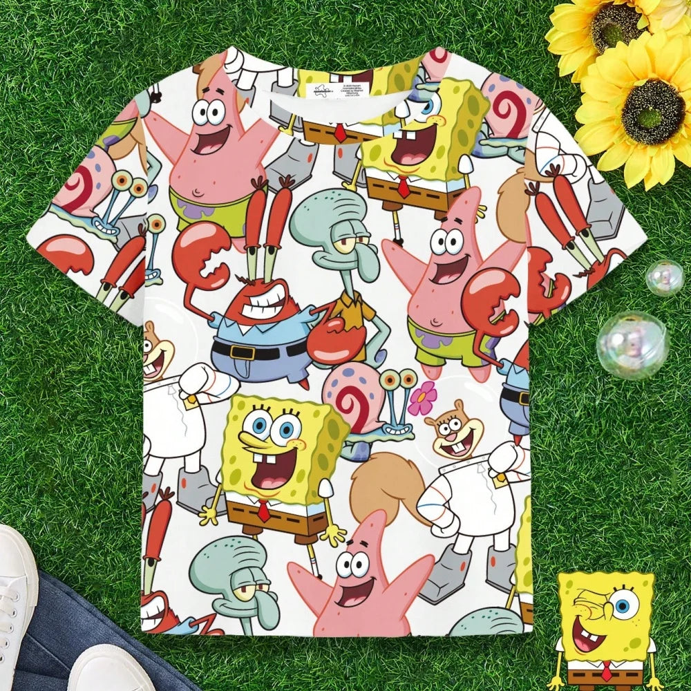 Camiseta Bob Esponja - Estampado integral de personajes