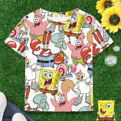 Camiseta Bob Esponja - Estampado integral de personajes