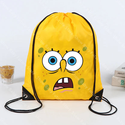Mochila de Bob Esponja - Bolsa de gimnasio con cordón amarilla