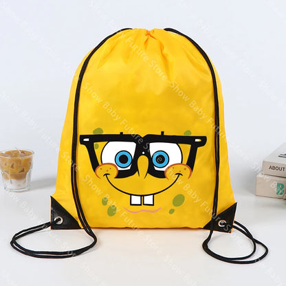 Mochila de Bob Esponja - Bolsa de gimnasio con cordón amarilla