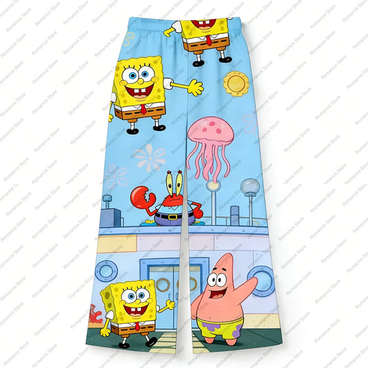 Pantalon de pyjama Bob l'Éponge : bleu lagon, chasse aux méduses
