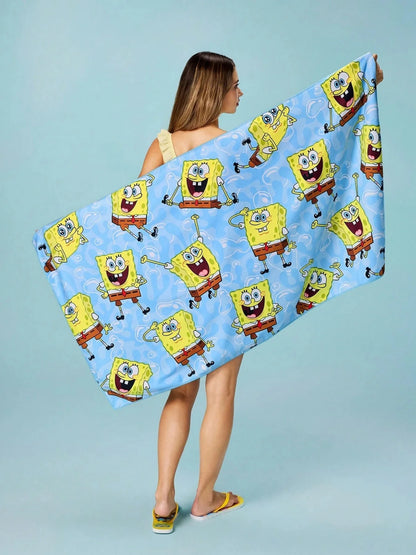 Toalla de playa de Bob Esponja - Estampado azul