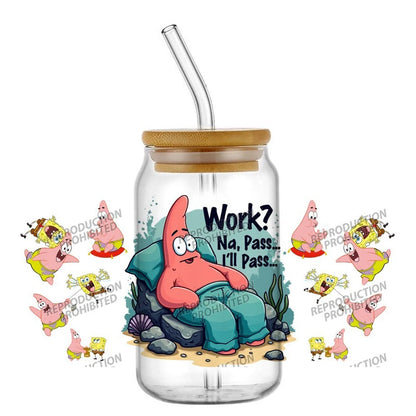 SpongeBob Glass - Can Style with Straw