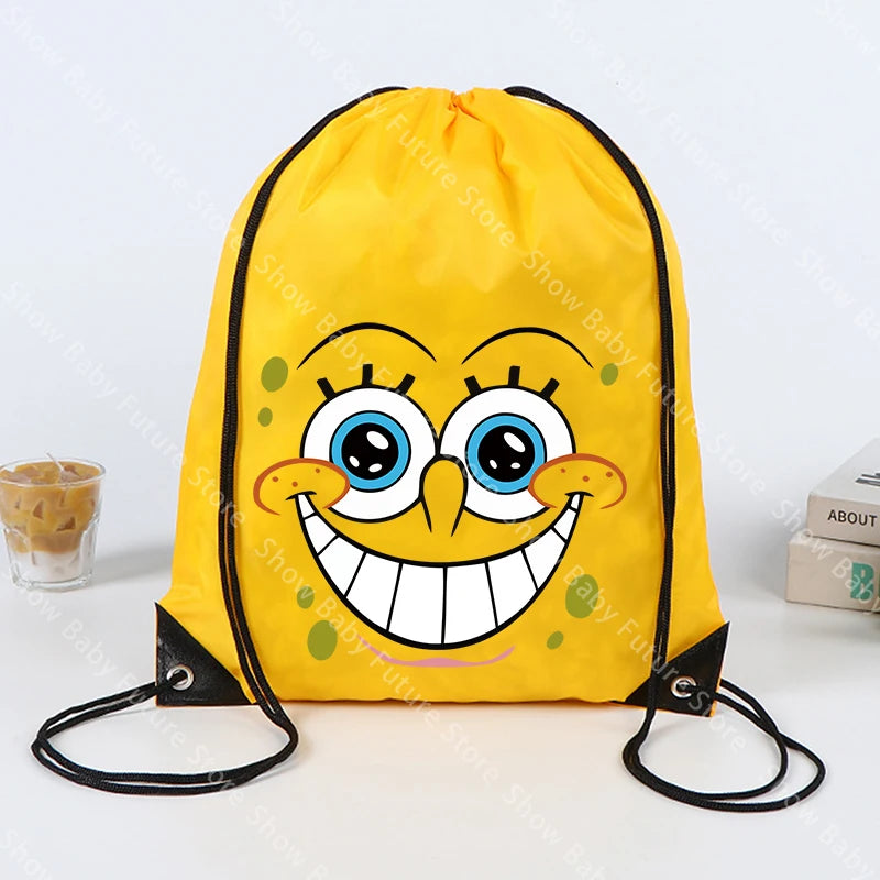 Mochila de Bob Esponja - Bolsa de gimnasio con cordón amarilla
