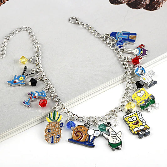 Bracelet gourmette Bob l'Éponge : multi-charms