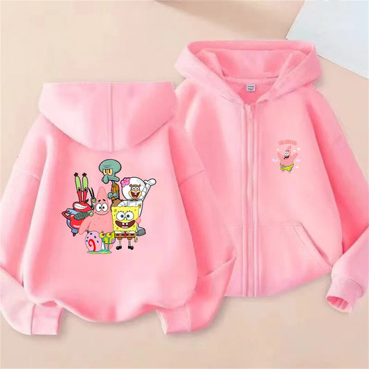 Sweat à capuche fille Bob l'Éponge : rose bonbon