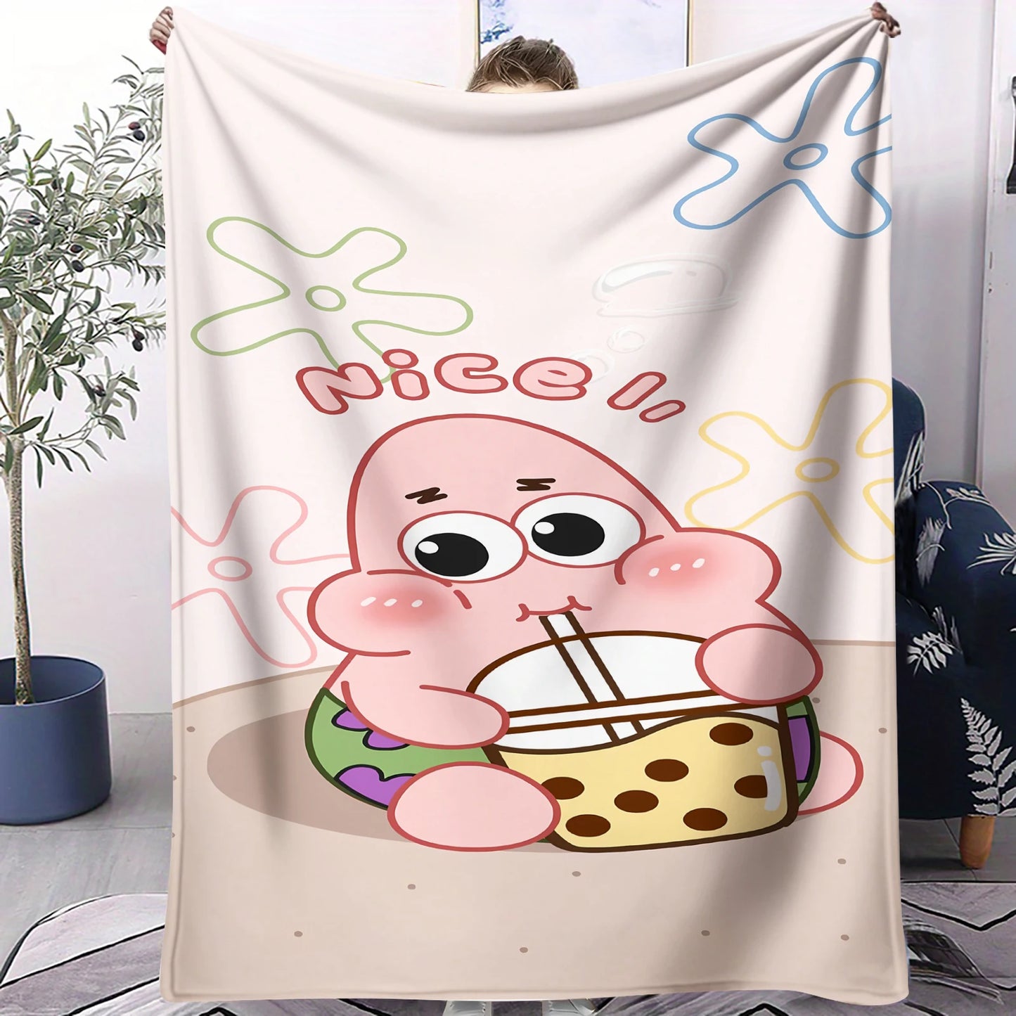Plaid Bob l'Éponge : Patrick Star et son bubble tea